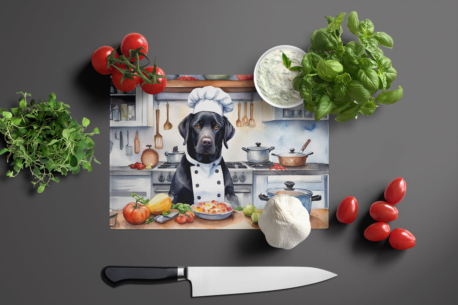 Buy this Black Labrador Retriever The Chef Glass Cutting Board