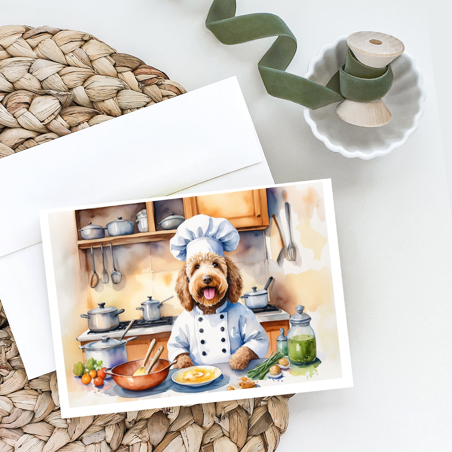 Buy this Labradoodle The Chef Greeting Cards Pack of 8