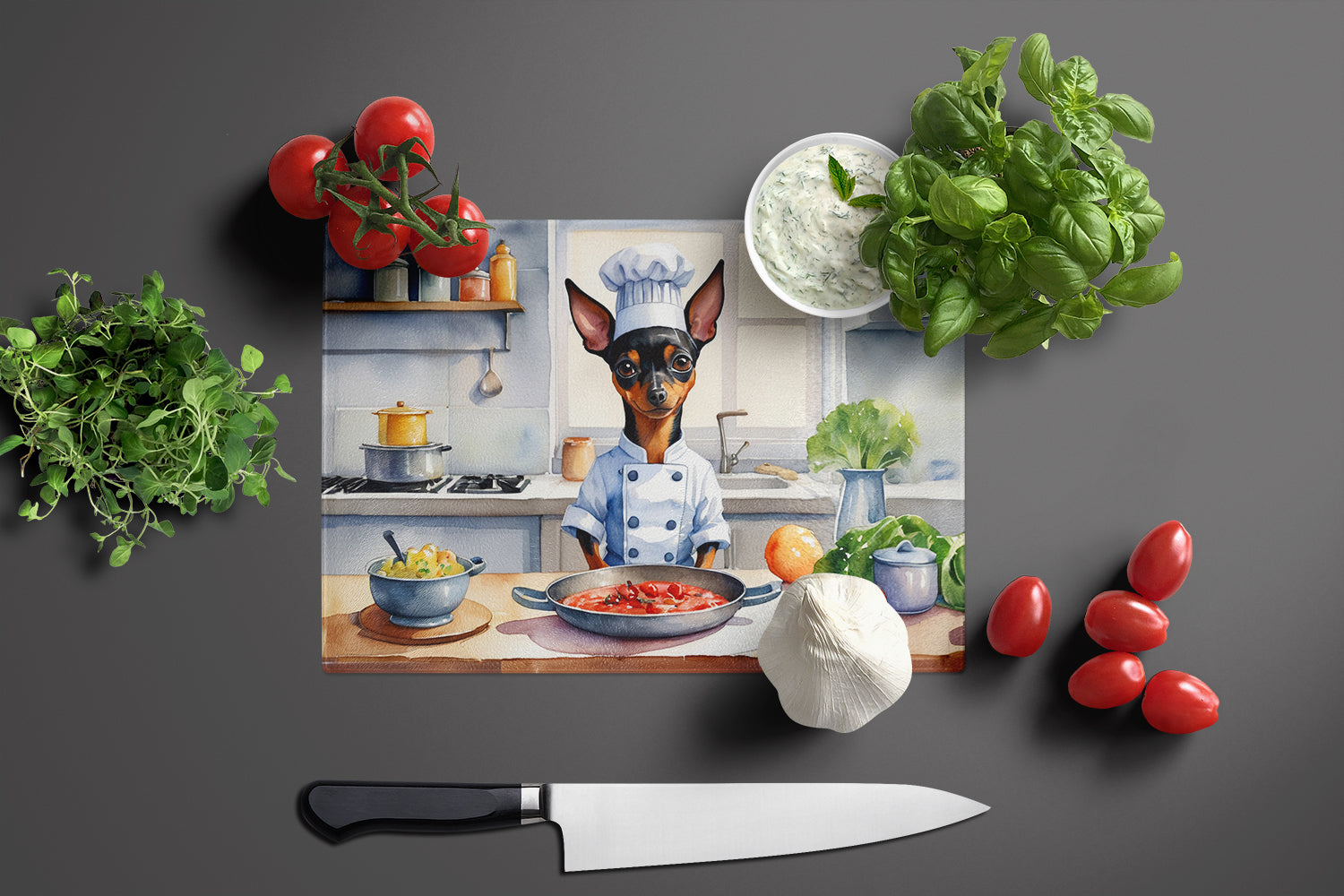 Buy this Miniature Pinscher The Chef Glass Cutting Board