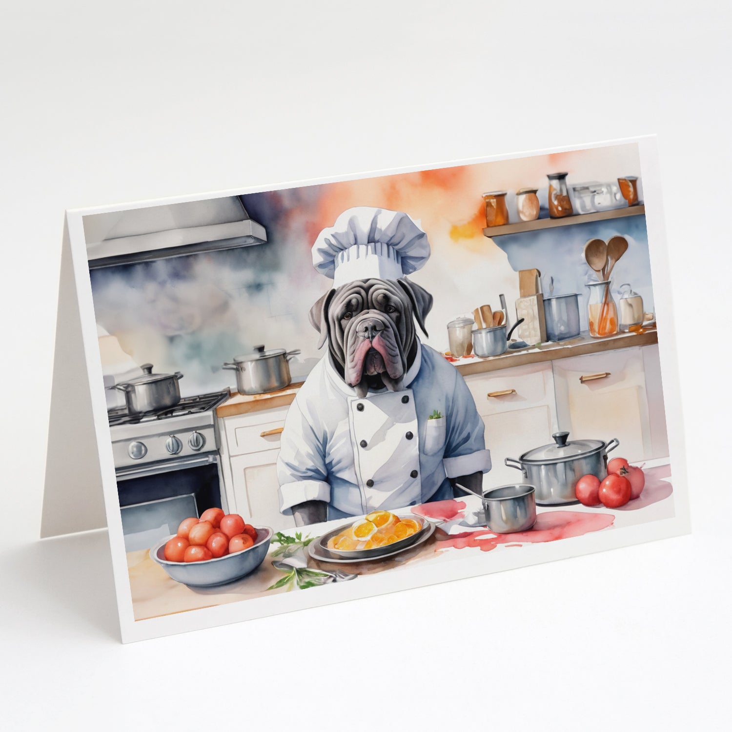 Buy this Neapolitan Mastiff The Chef Greeting Cards Pack of 8