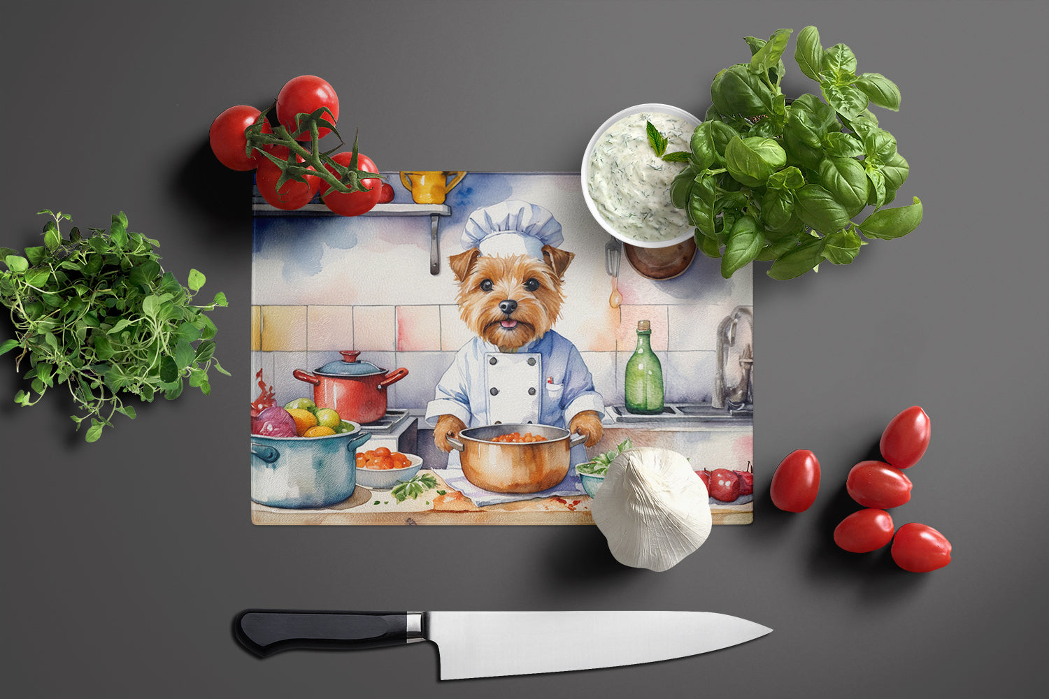 Buy this Norfolk Terrier The Chef Glass Cutting Board
