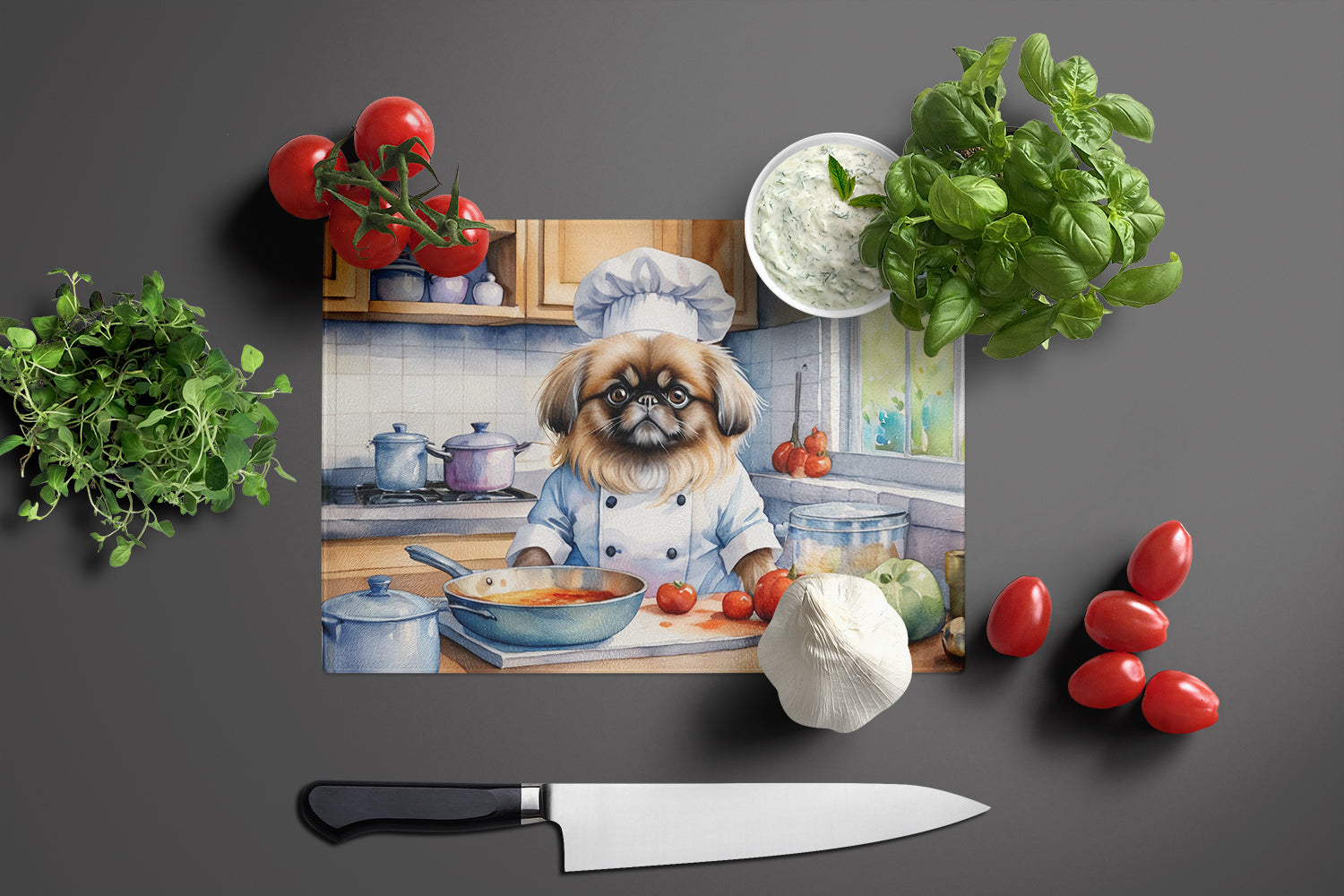 Buy this Pekingese The Chef Glass Cutting Board