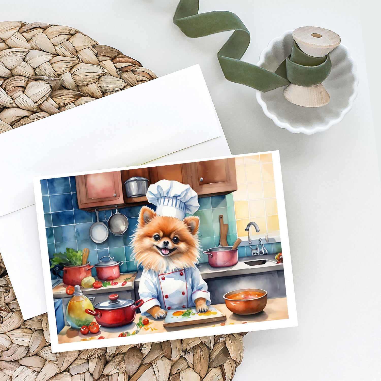 Buy this Pomeranian The Chef Greeting Cards Pack of 8
