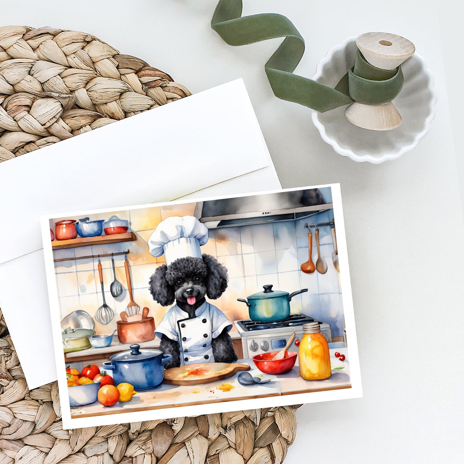 Buy this Black Poodle The Chef Greeting Cards Pack of 8