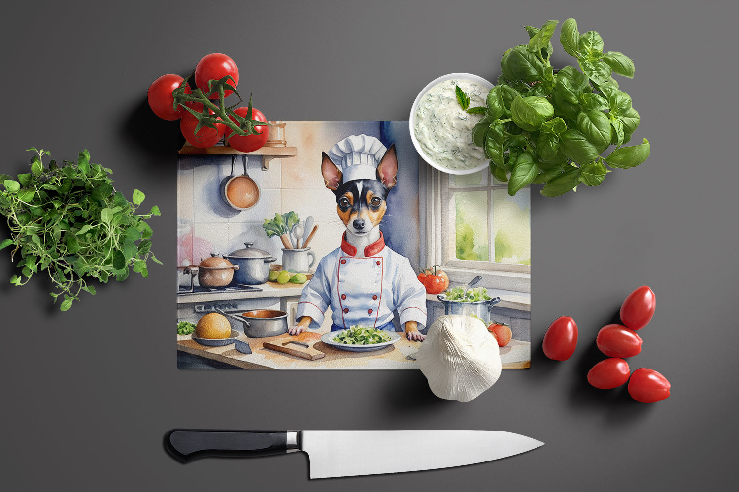 Buy this Rat Terrier The Chef Glass Cutting Board