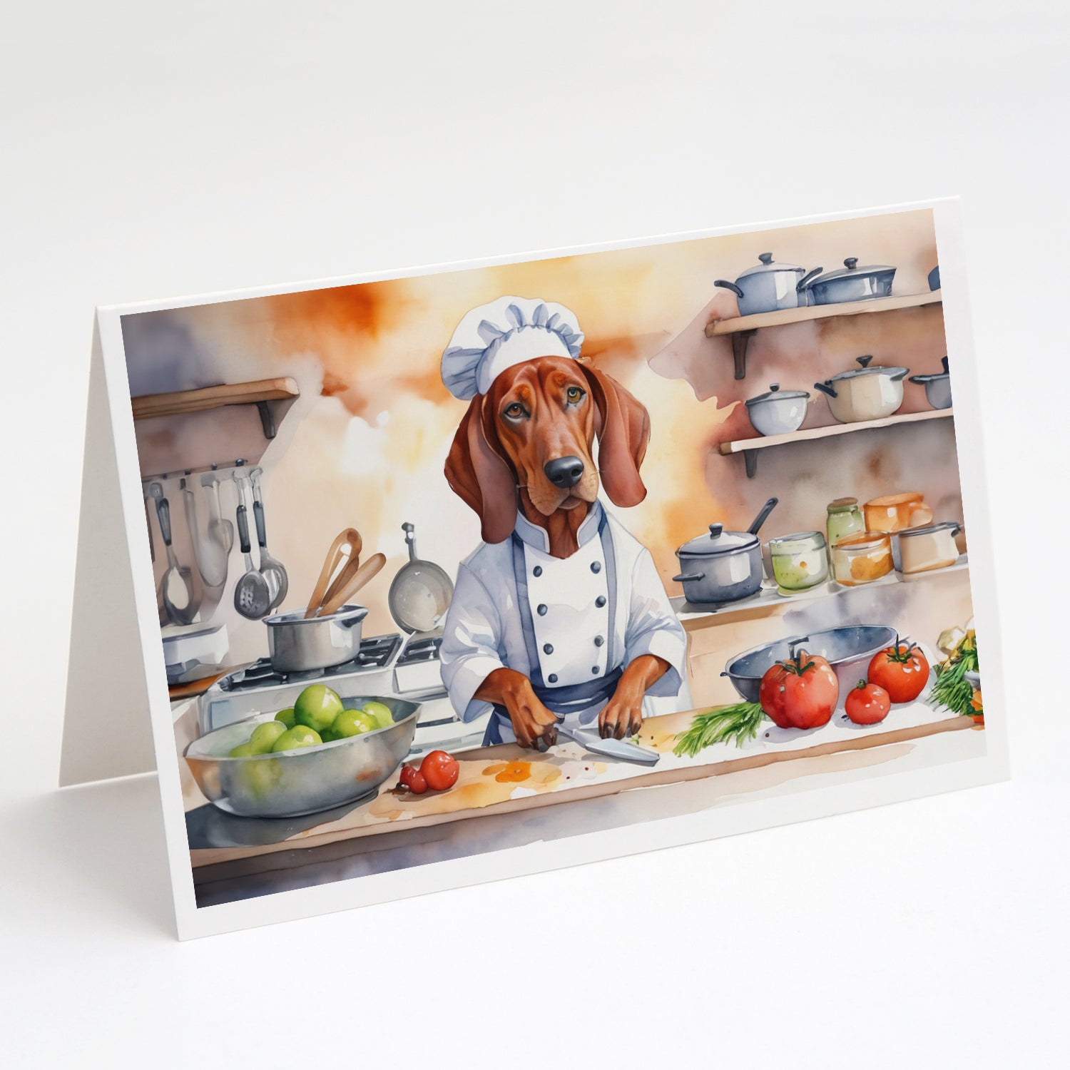 Buy this Redbone Coonhound The Chef Greeting Cards Pack of 8