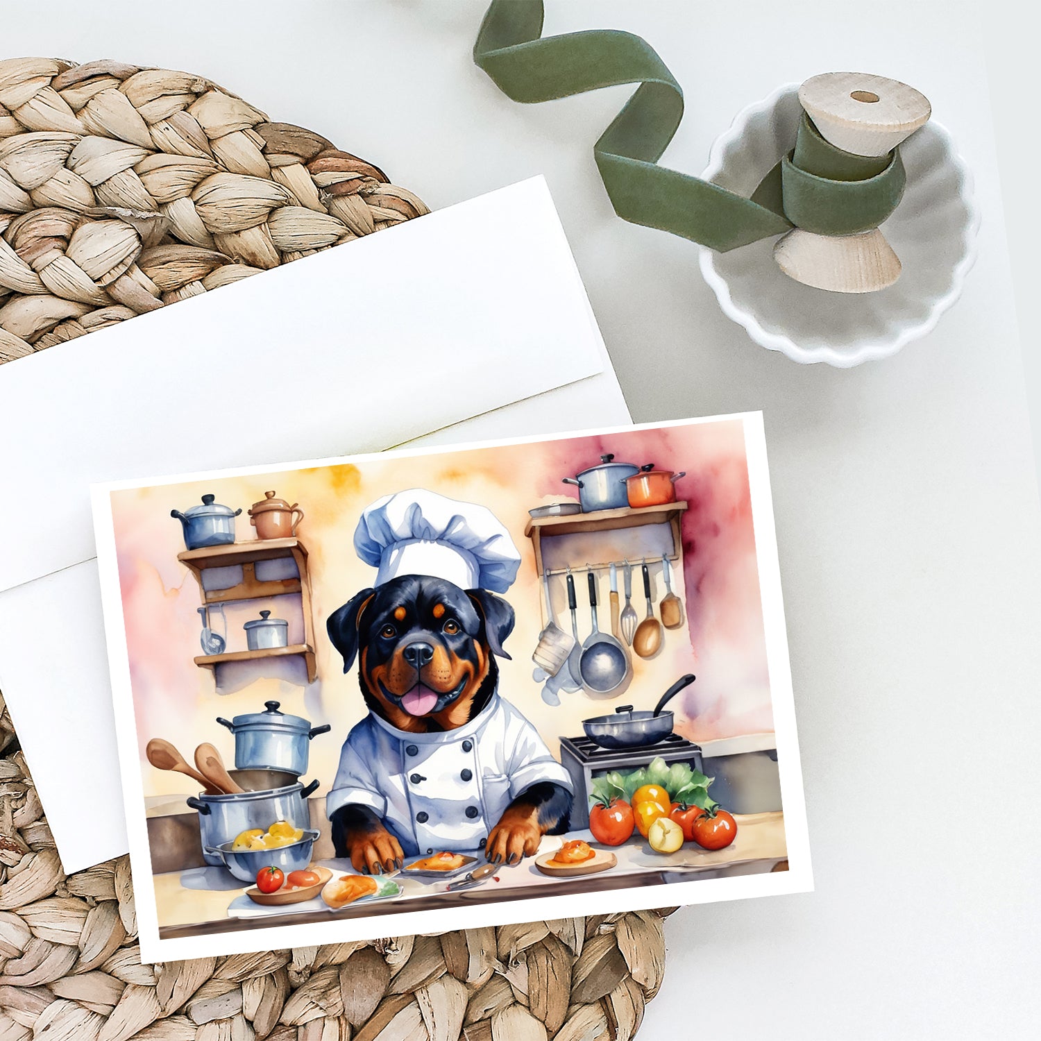 Rottweiler The Chef Greeting Cards Pack of 8