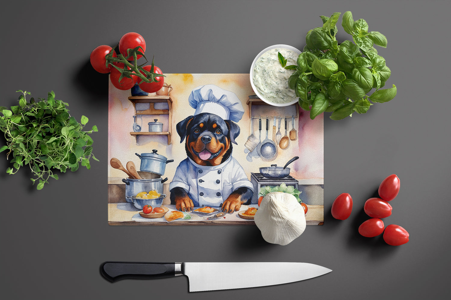 Buy this Rottweiler The Chef Glass Cutting Board