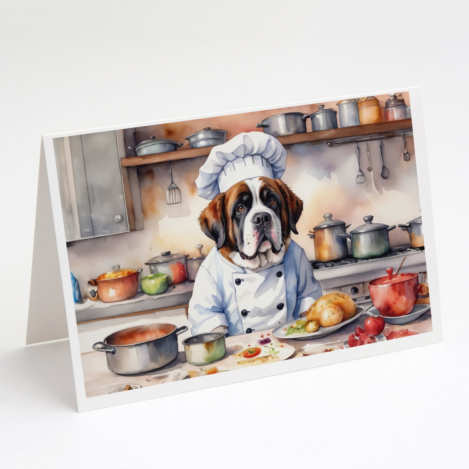 Buy this Saint Bernard The Chef Greeting Cards Pack of 8