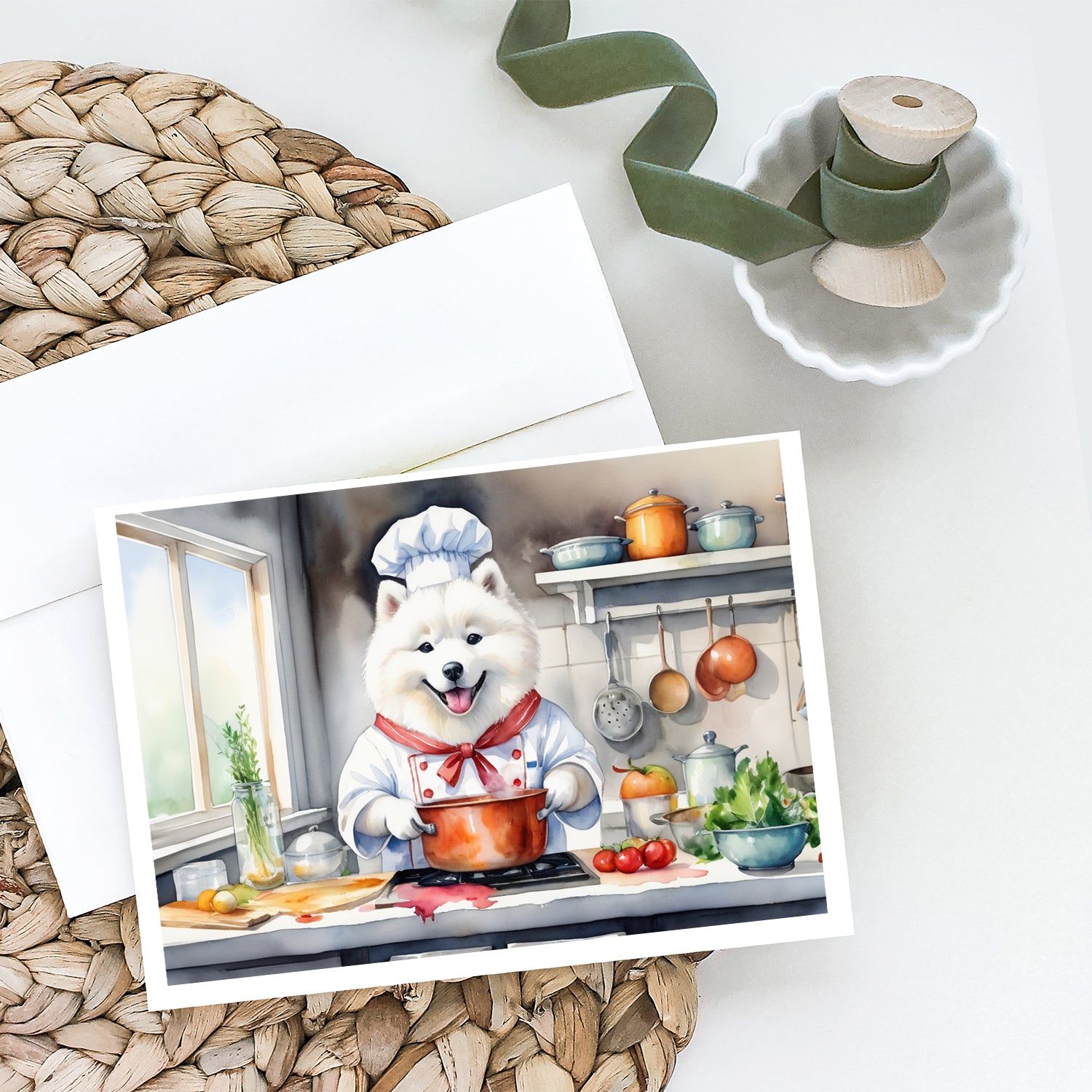 Buy this Samoyed The Chef Greeting Cards Pack of 8