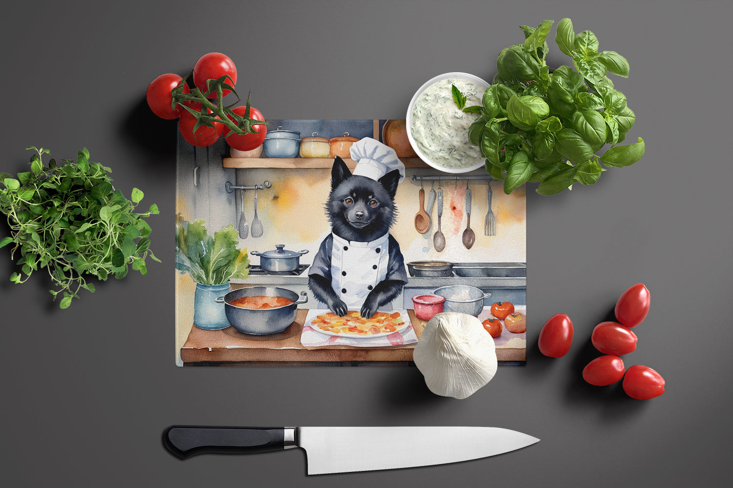 Buy this Schipperke The Chef Glass Cutting Board