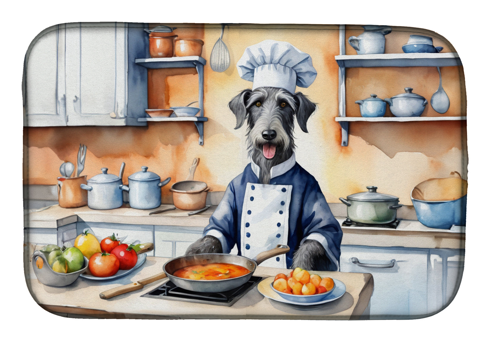 Buy this Scottish Deerhound The Chef Dish Drying Mat