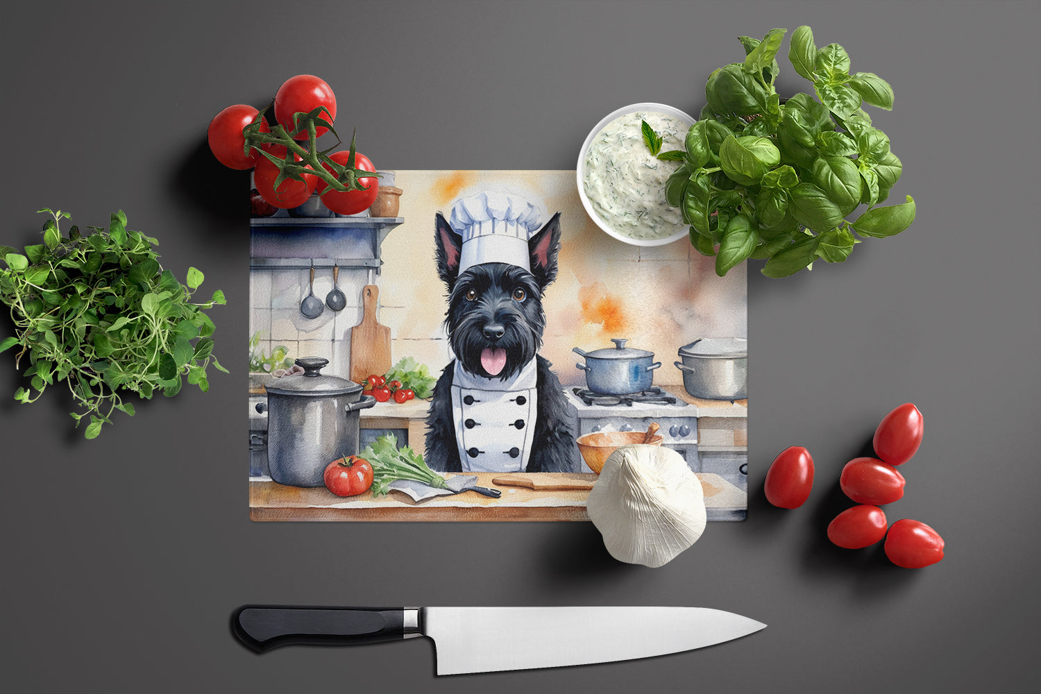 Buy this Scottish Terrier The Chef Glass Cutting Board