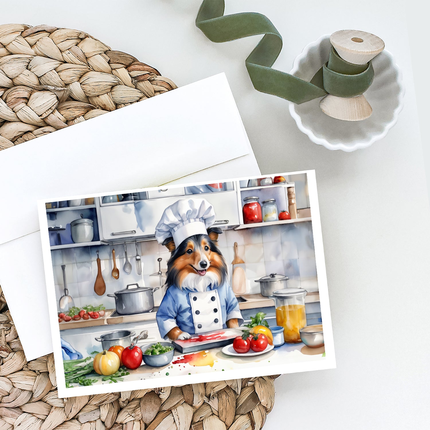 Sheltie The Chef Greeting Cards Pack of 8