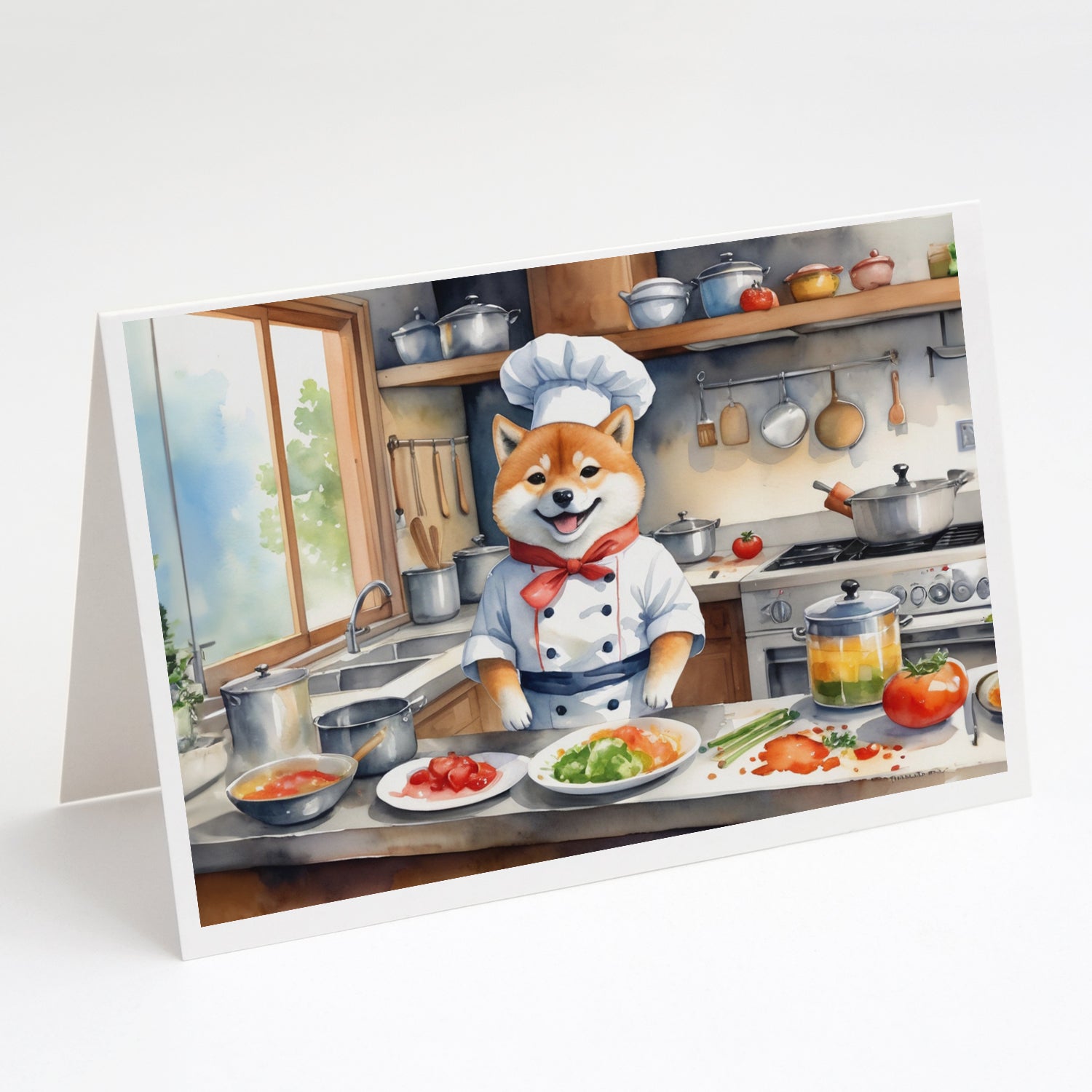 Buy this Shiba Inu The Chef Greeting Cards Pack of 8