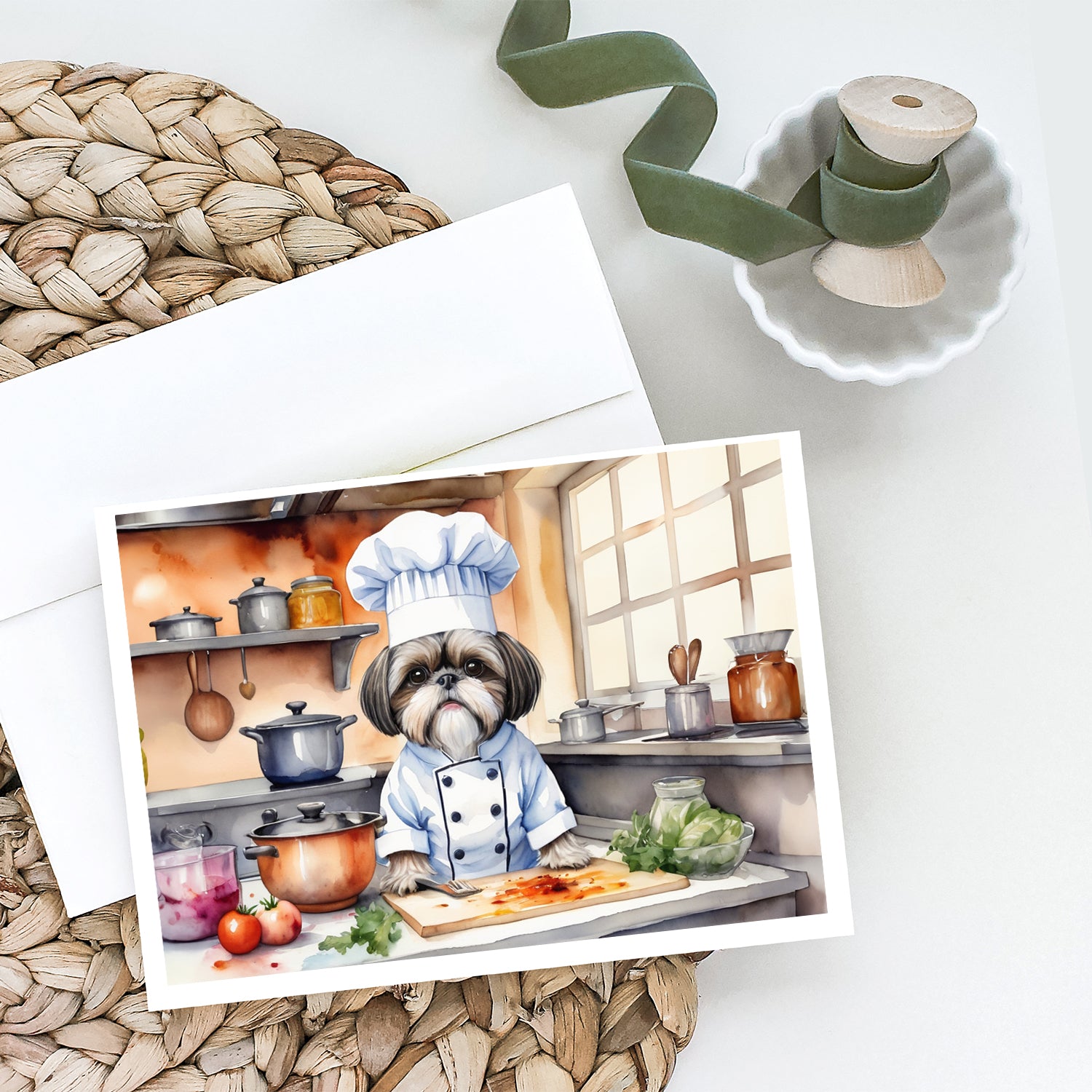 Shih Tzu The Chef Greeting Cards Pack of 8