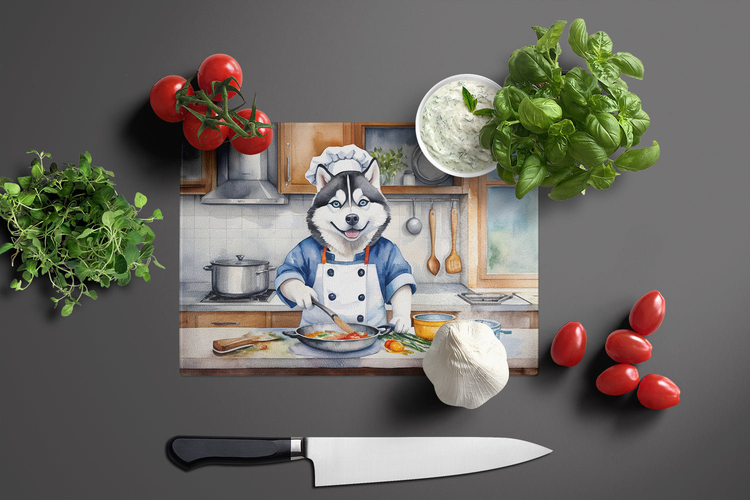 Buy this Siberian Husky The Chef Glass Cutting Board