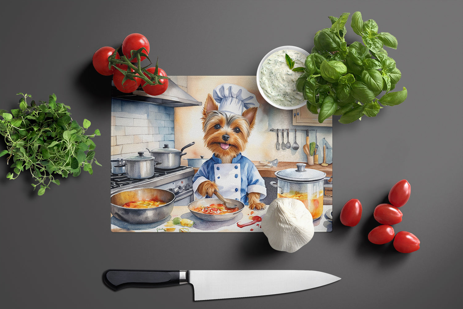 Buy this Silky Terrier The Chef Glass Cutting Board