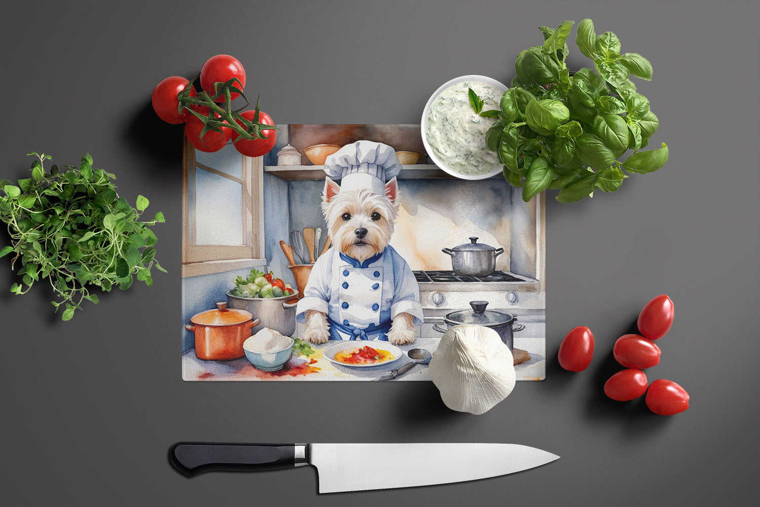 Buy this Westie The Chef Glass Cutting Board