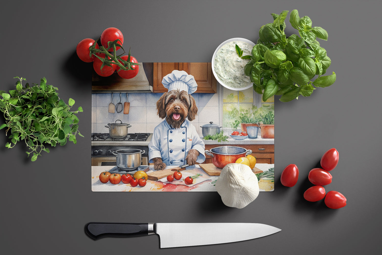 Buy this Wirehaired Pointing Griffon The Chef Glass Cutting Board