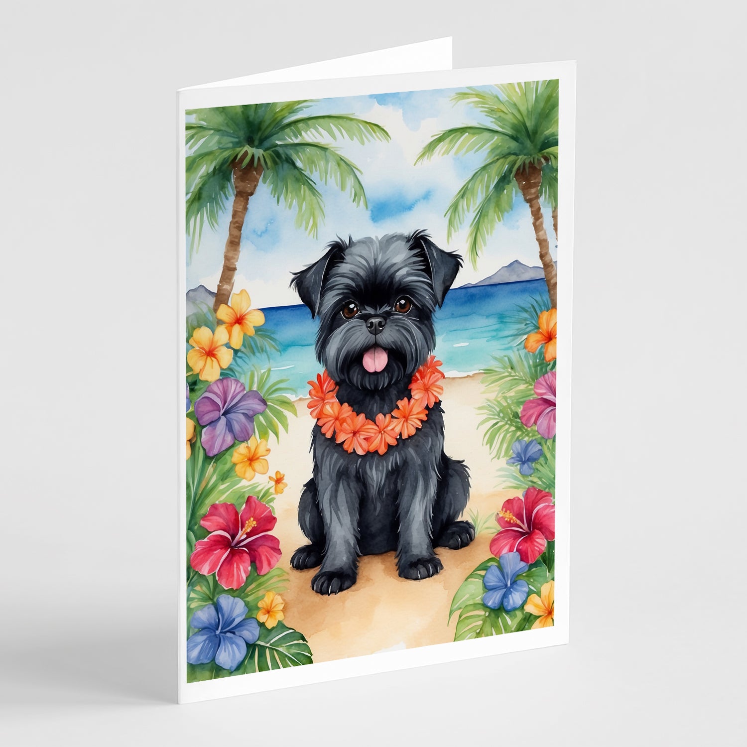 Buy this Affenpinscher Luau Greeting Cards Pack of 8