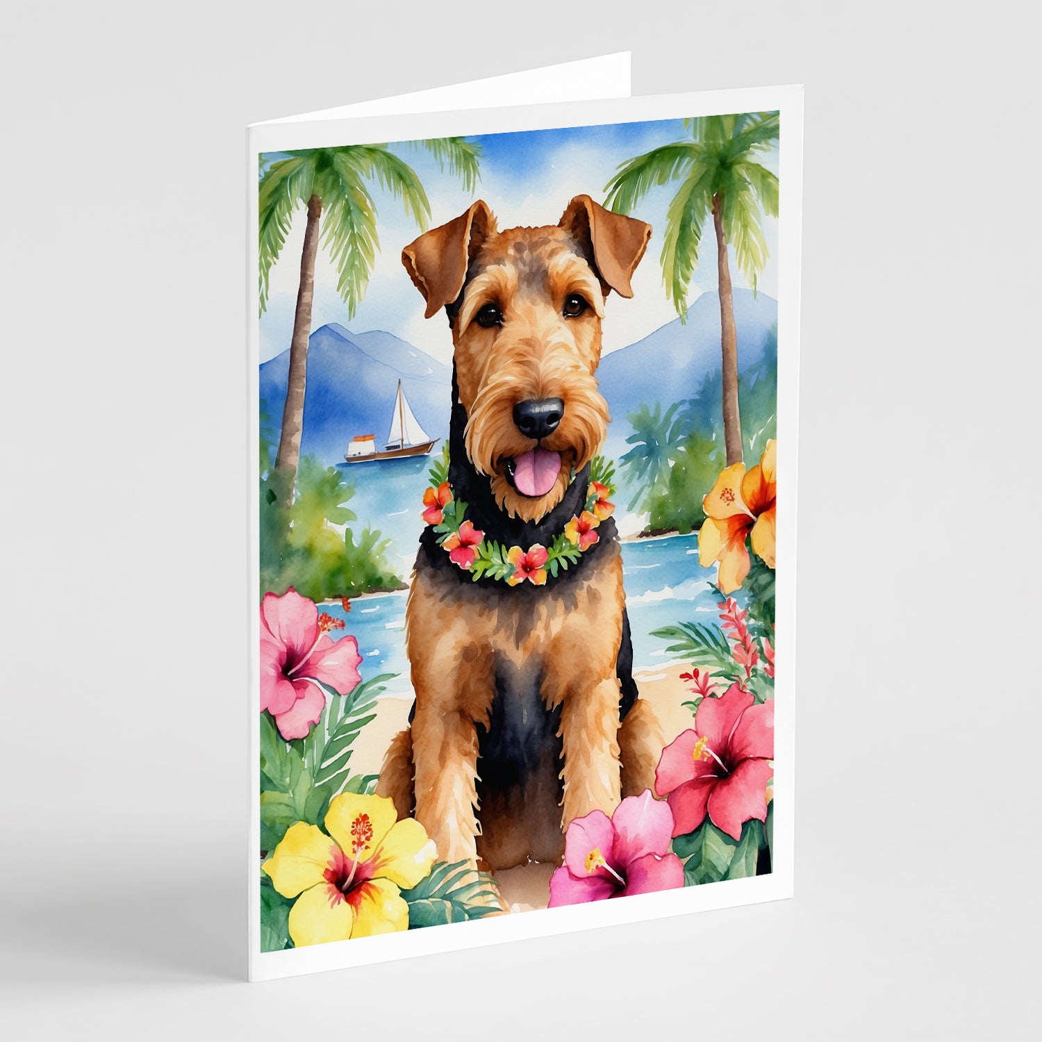 Buy this Airedale Terrier Luau Greeting Cards Pack of 8