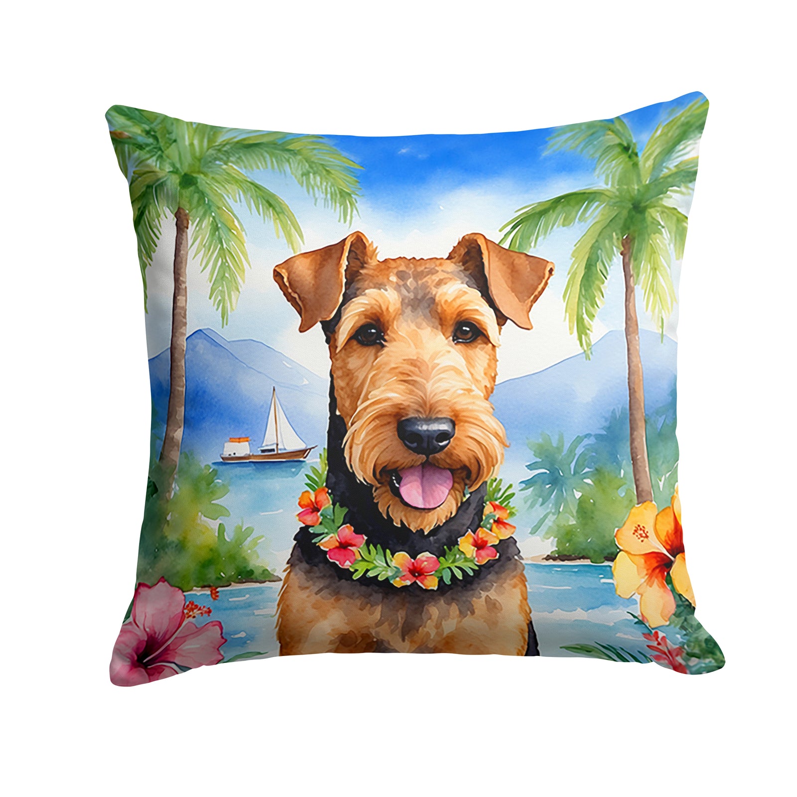 Buy this Airedale Terrier Luau Throw Pillow