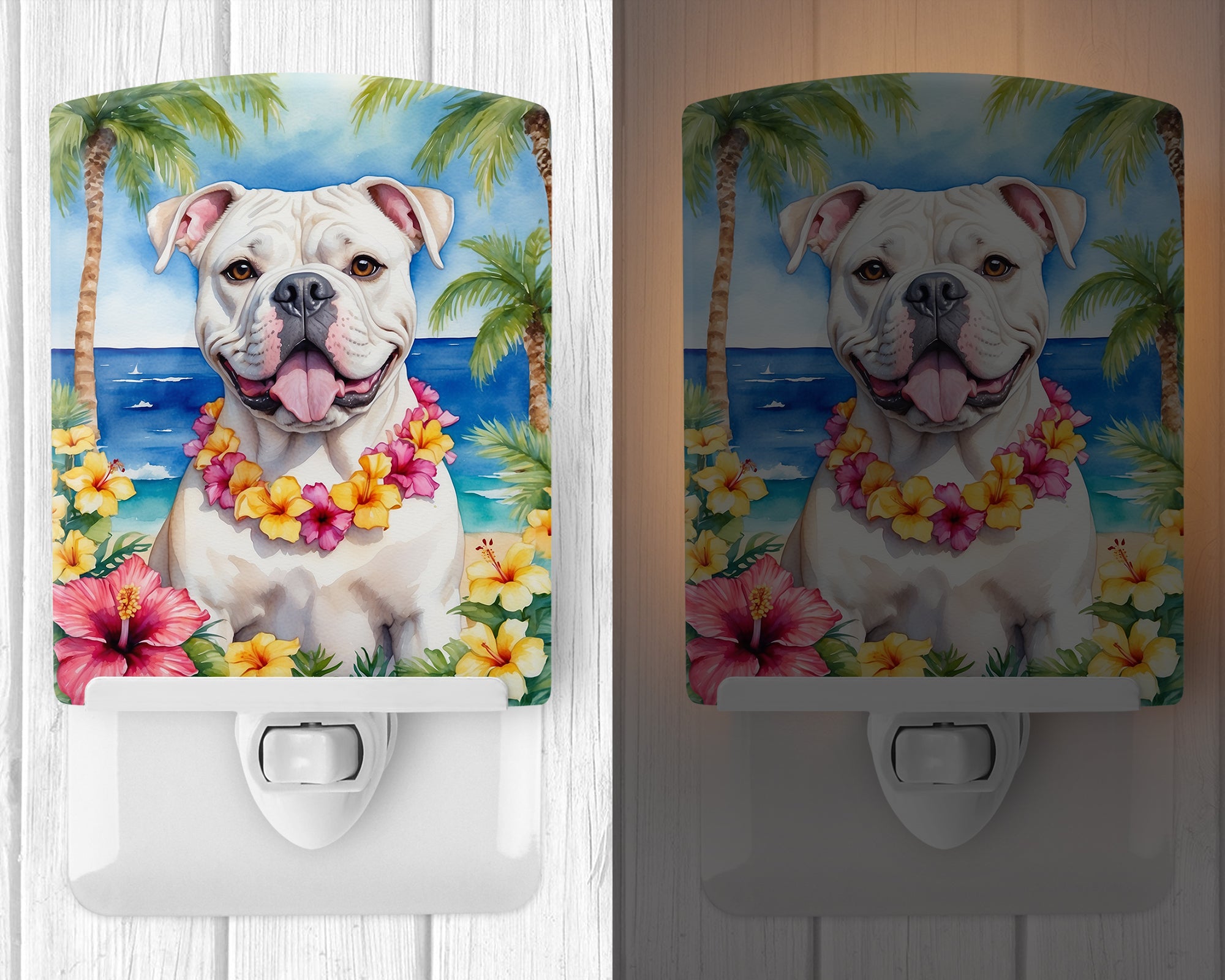 Buy this American Bulldog Luau Ceramic Night Light