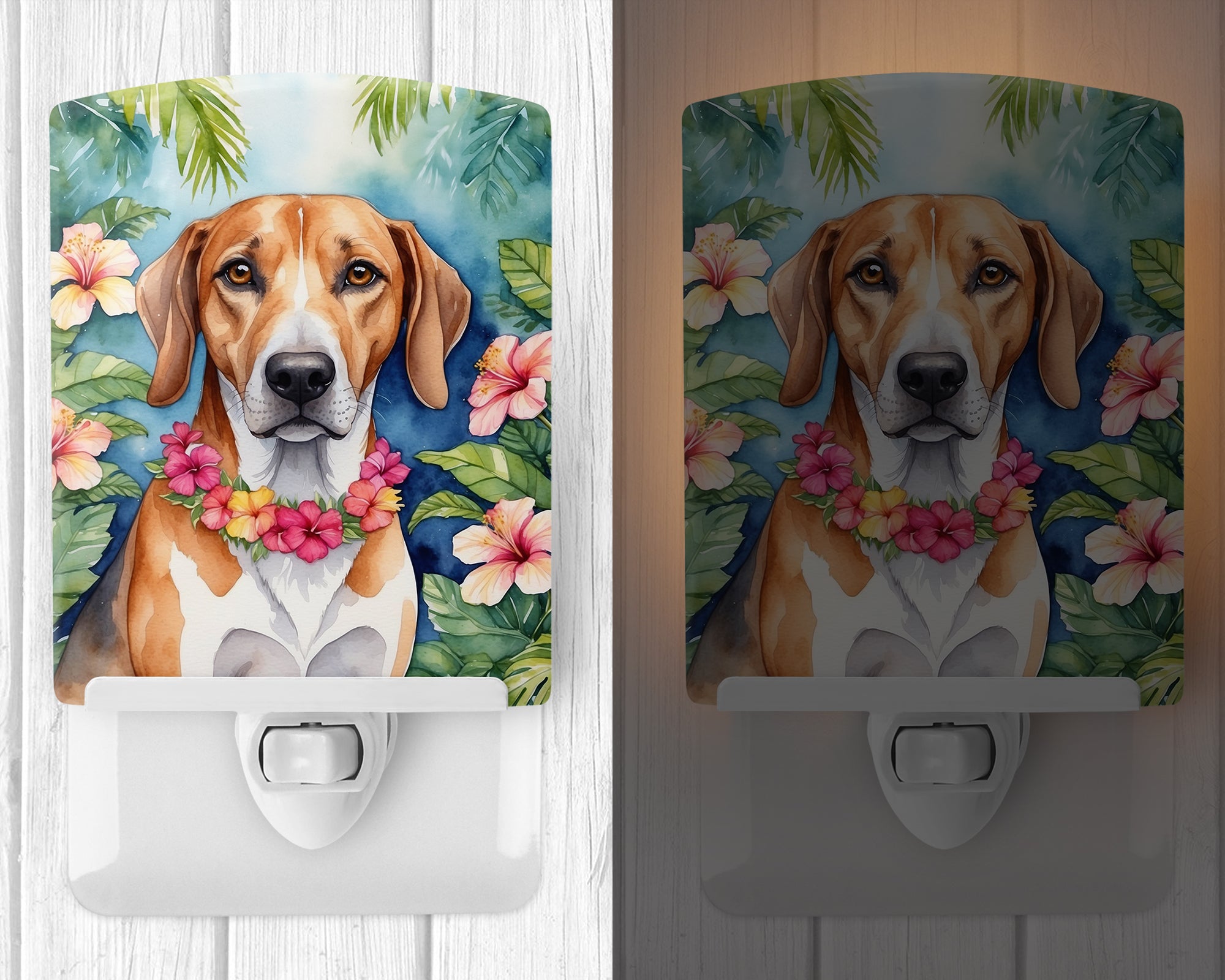 Buy this American Foxhound Luau Ceramic Night Light