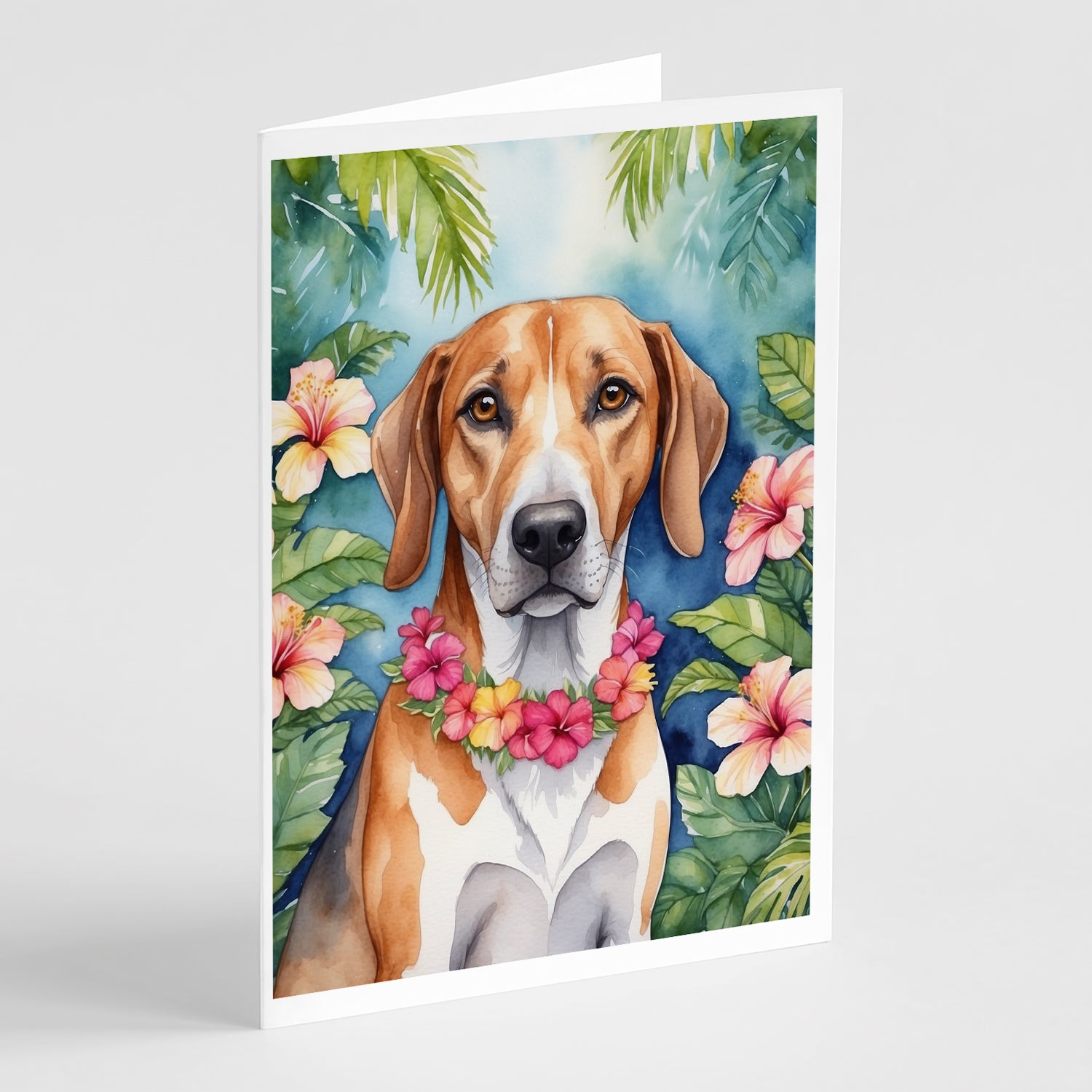 Buy this American Foxhound Luau Greeting Cards Pack of 8