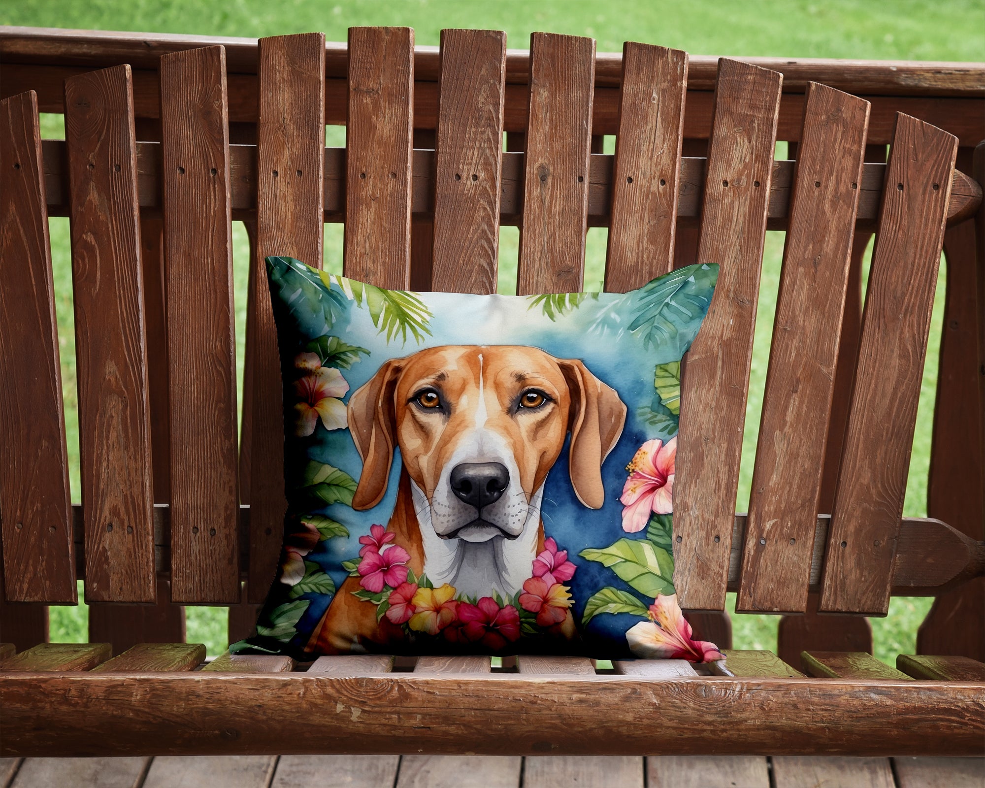 Buy this American Foxhound Luau Throw Pillow