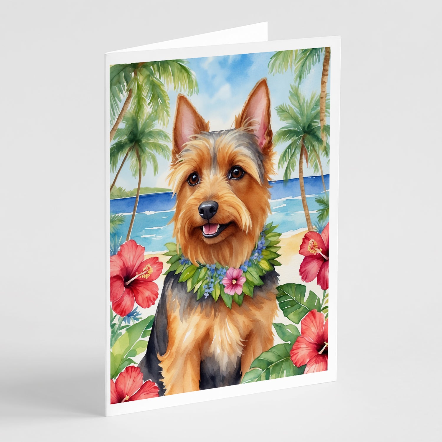 Buy this Australian Terrier Luau Greeting Cards Pack of 8