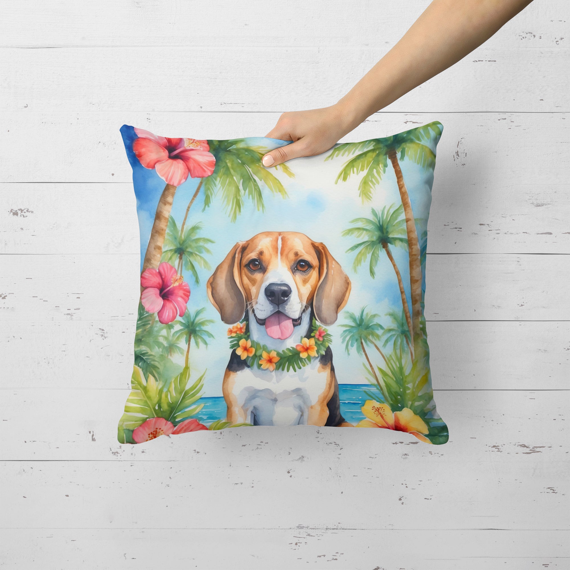 Buy this Beagle Luau Throw Pillow