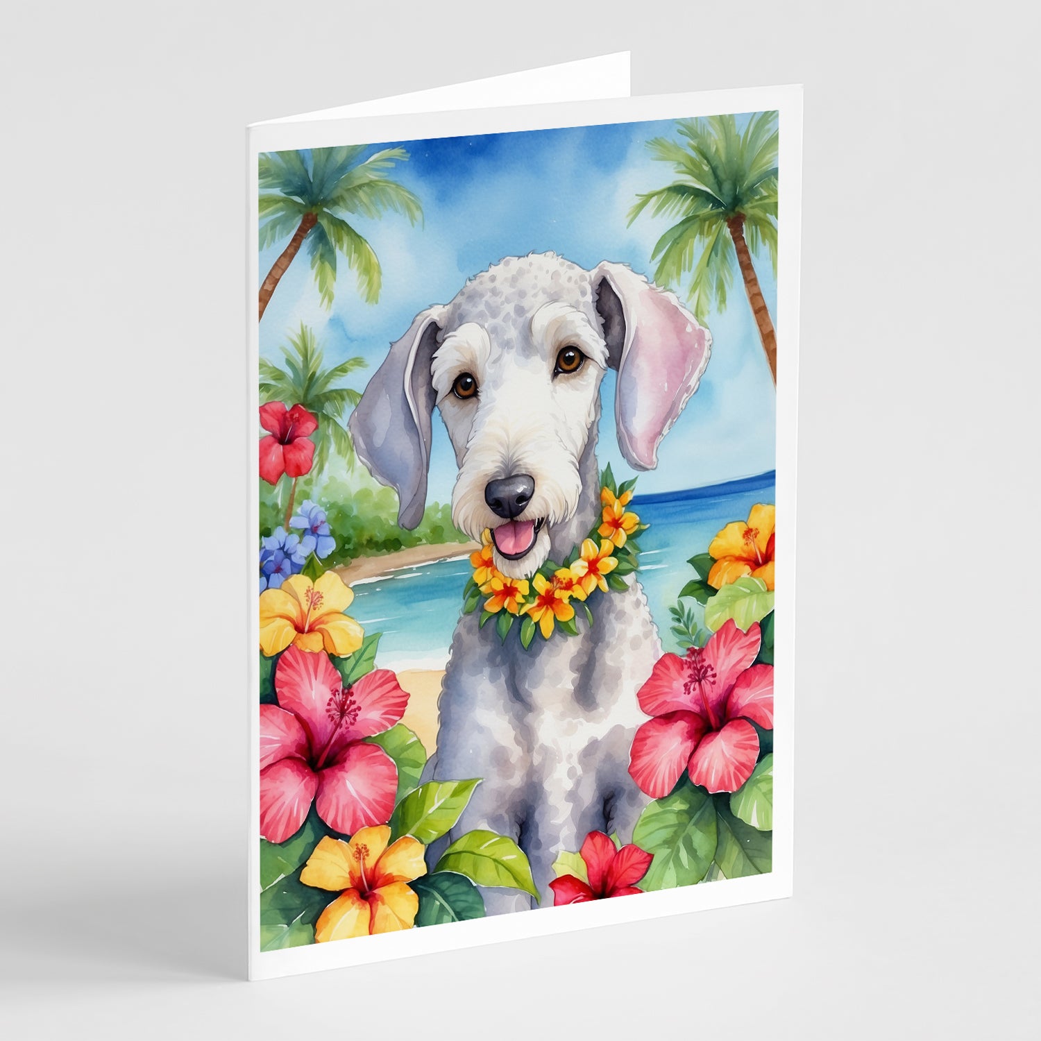Buy this Bedlington Terrier Luau Greeting Cards Pack of 8