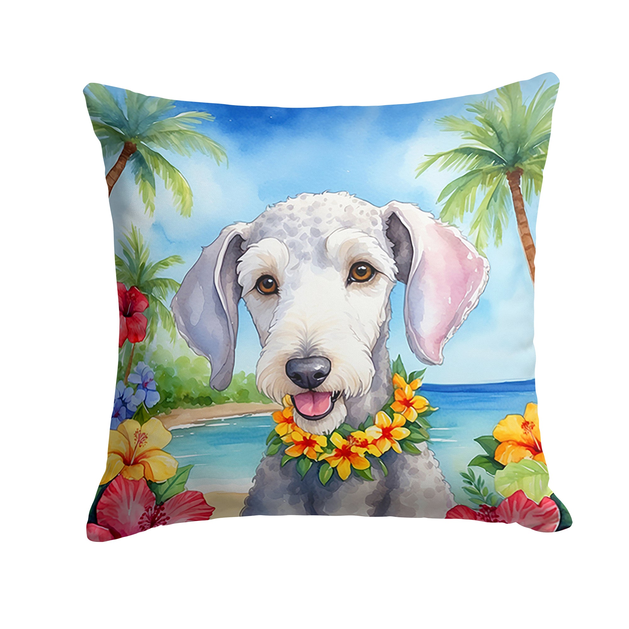 Buy this Bedlington Terrier Luau Throw Pillow