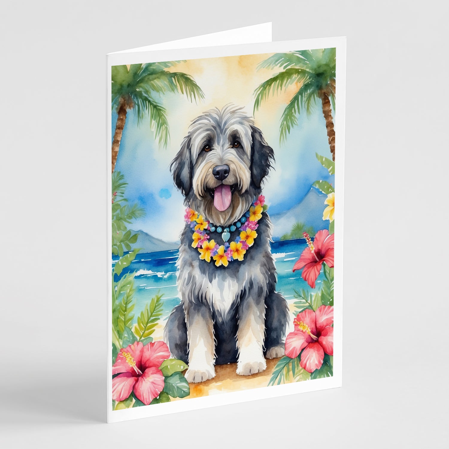 Buy this Bergamasco Sheepdog Luau Greeting Cards Pack of 8