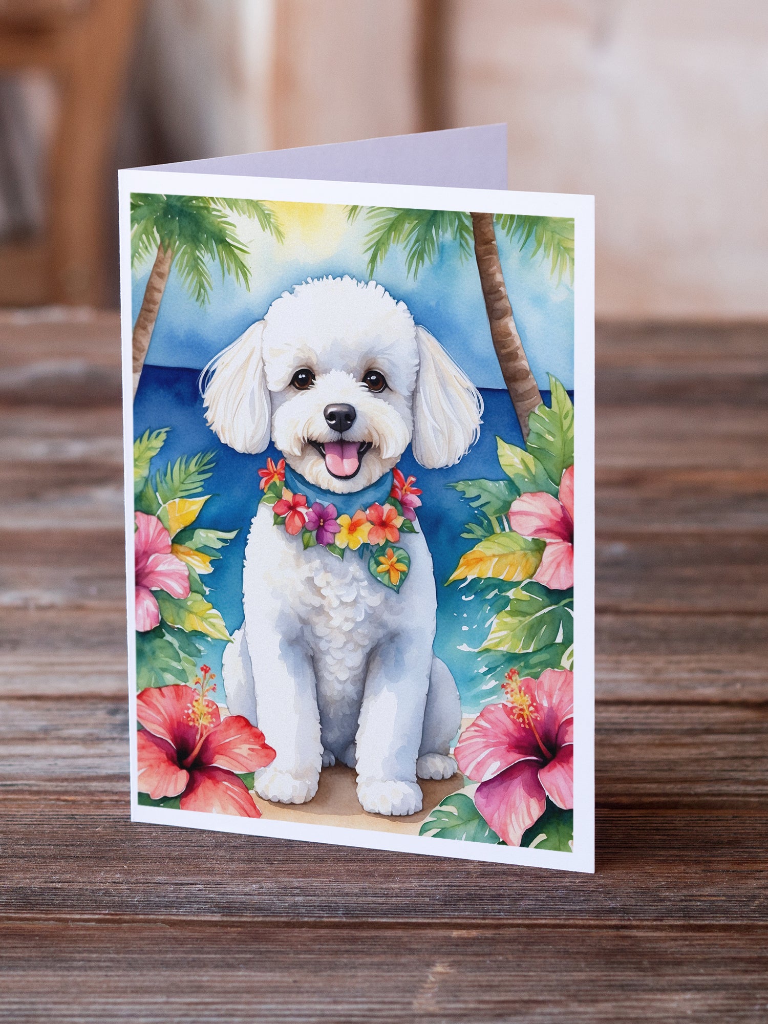 Buy this Bichon Frise Luau Greeting Cards Pack of 8