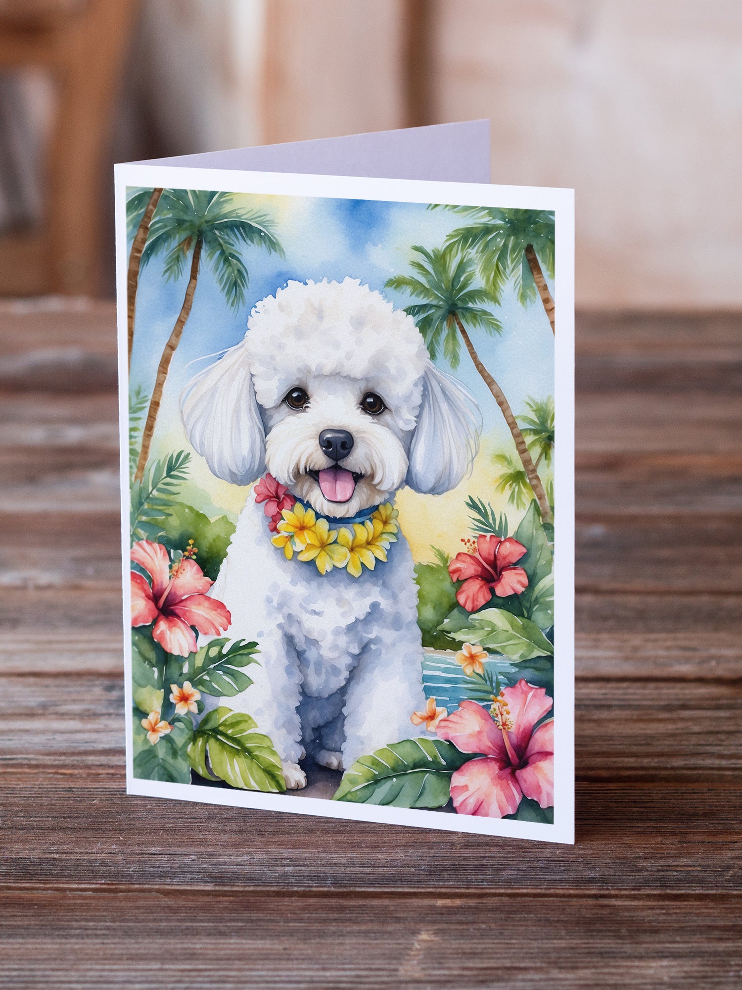 Buy this Bichon Frise Luau Greeting Cards Pack of 8