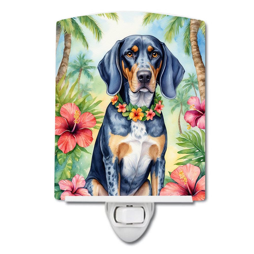 Buy this Bluetick Coonhound Luau Ceramic Night Light