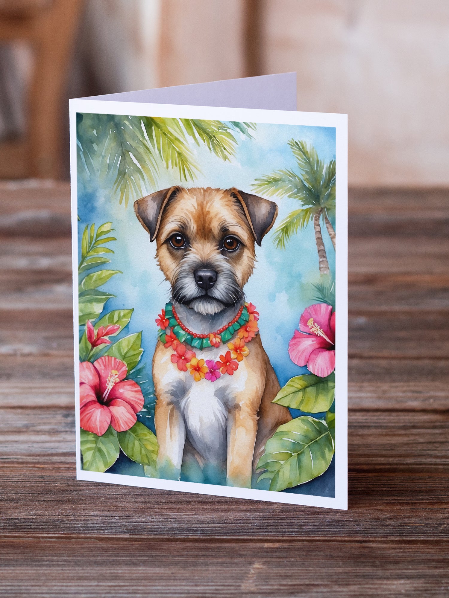 Buy this Border Terrier Luau Greeting Cards Pack of 8