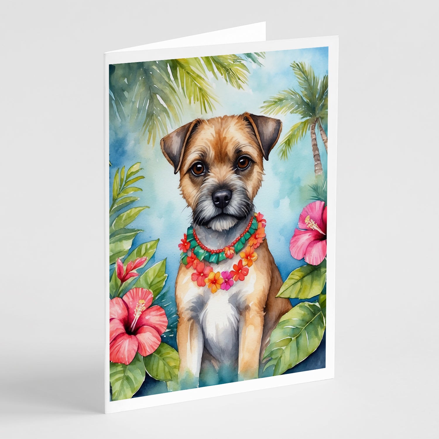 Buy this Border Terrier Luau Greeting Cards Pack of 8