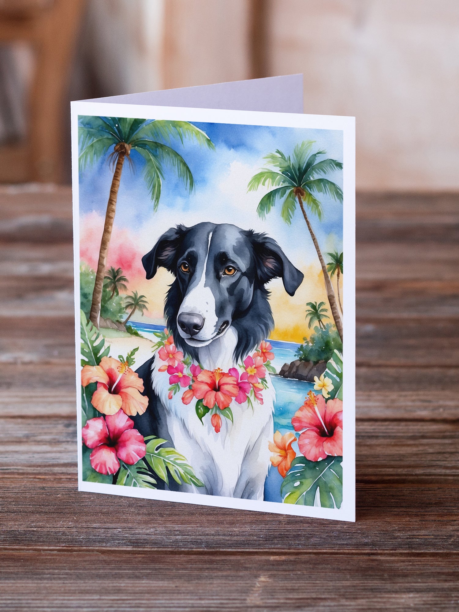 Buy this Borzoi Luau Greeting Cards Pack of 8