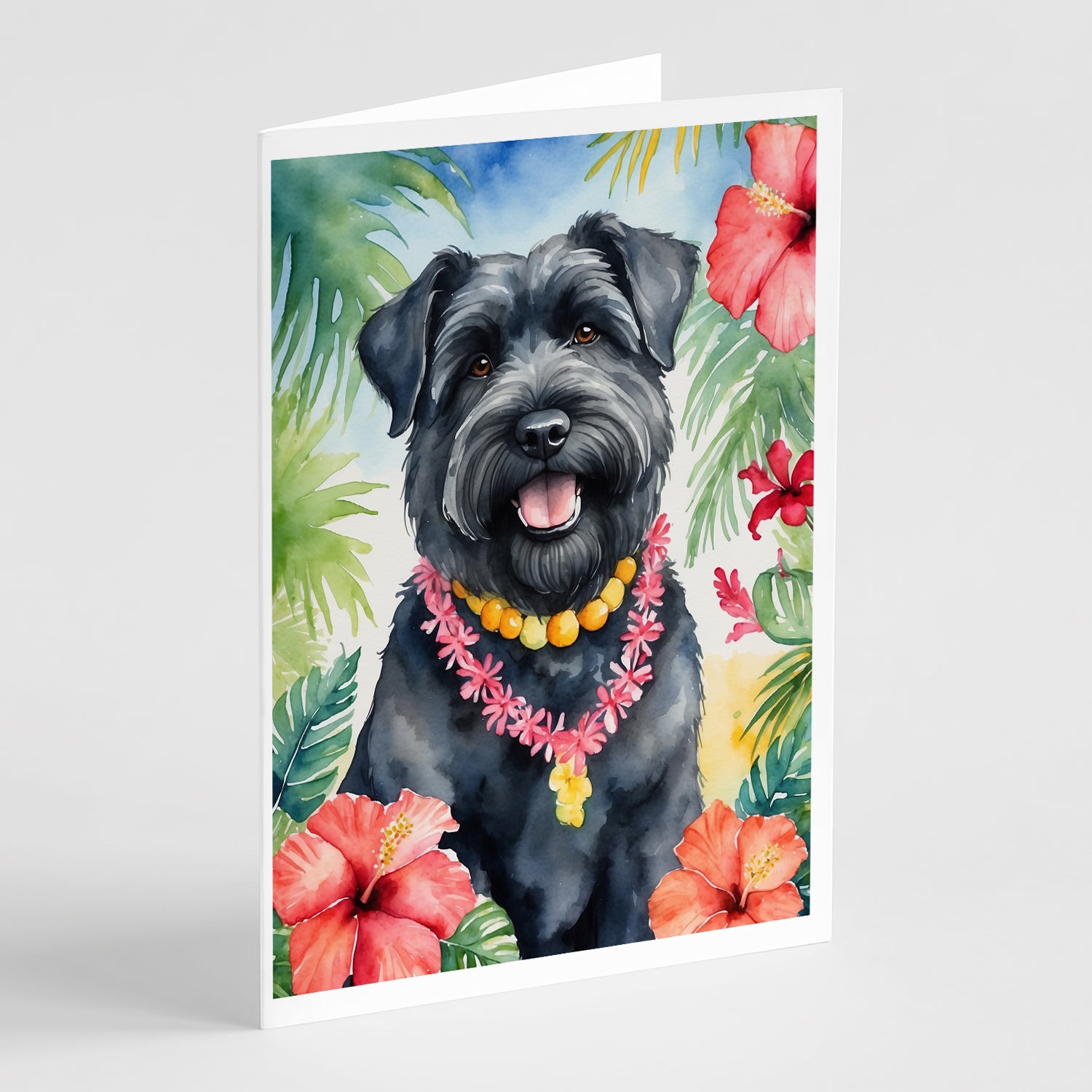 Buy this Bouvier des Flandres Luau Greeting Cards Pack of 8