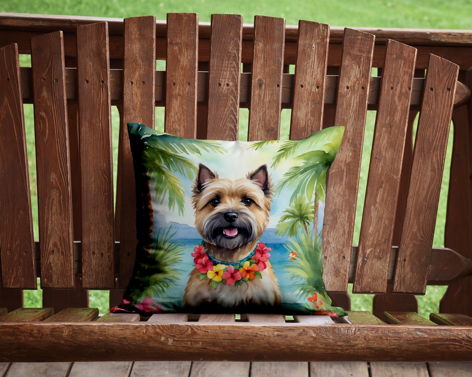 Buy this Cairn Terrier Luau Throw Pillow