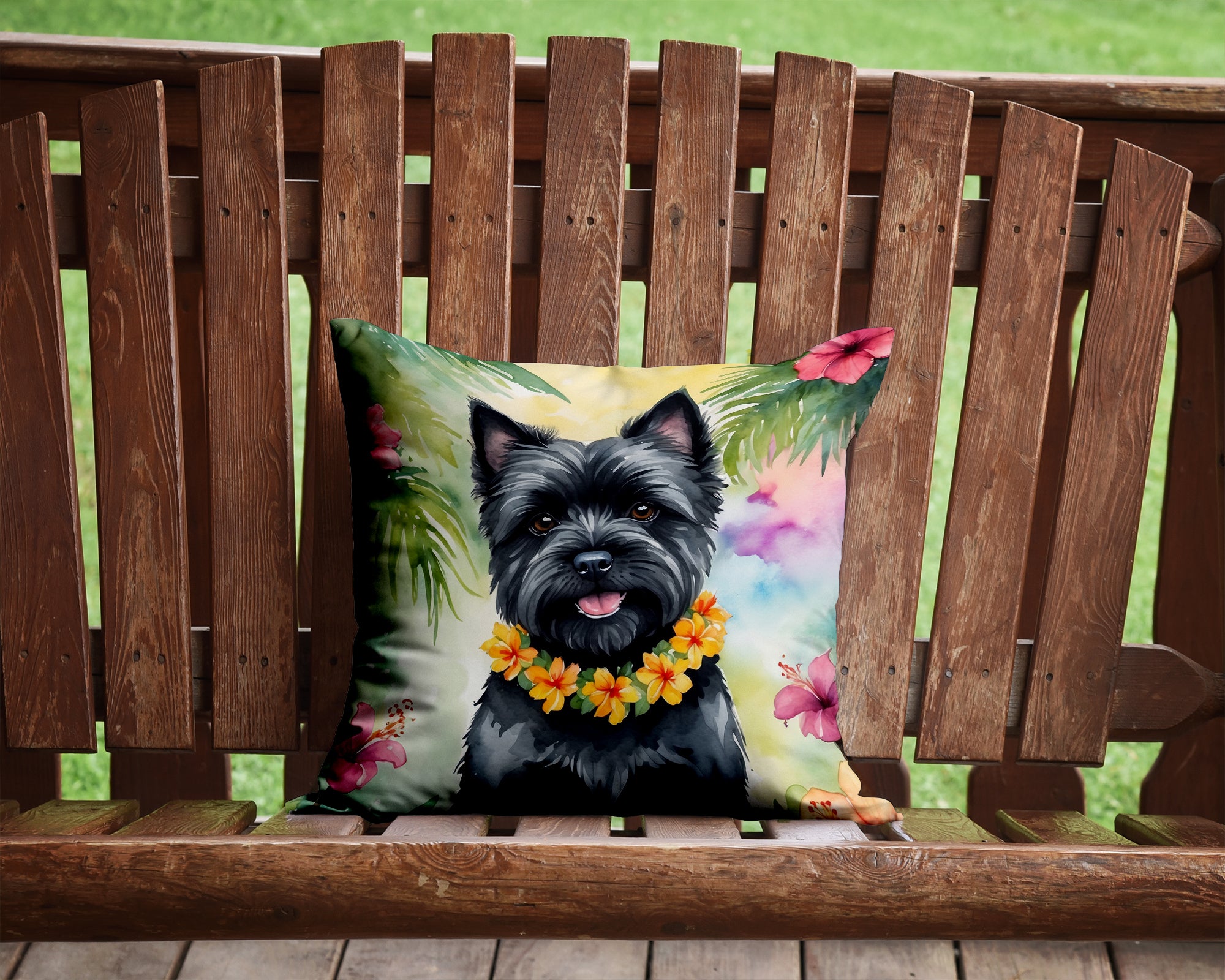 Buy this Cairn Terrier Luau Throw Pillow