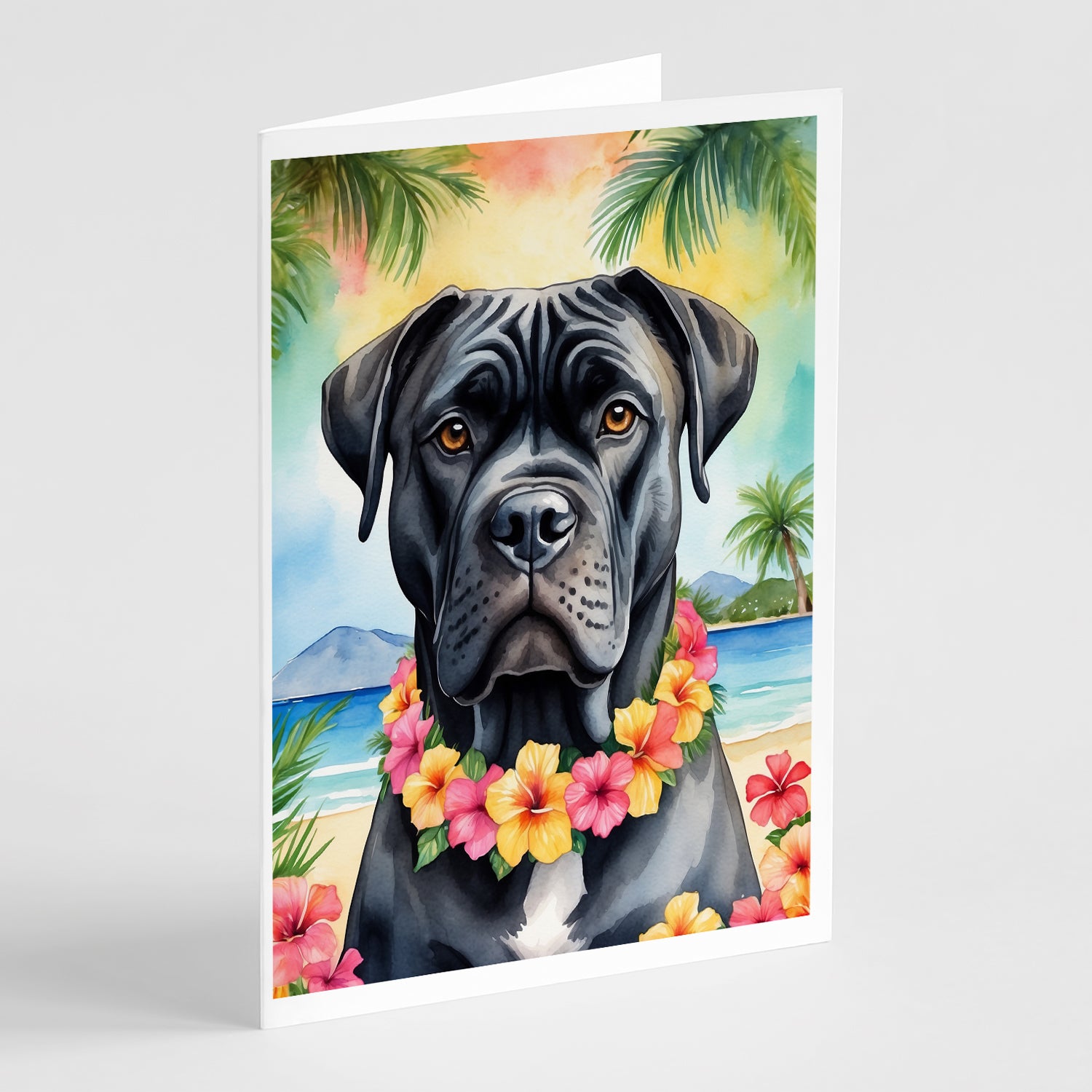 Buy this Cane Corso Luau Greeting Cards Pack of 8