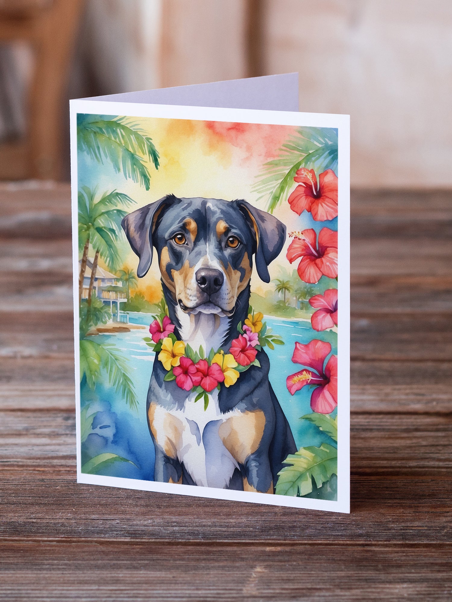 Catahoula Luau Greeting Cards Pack of 8