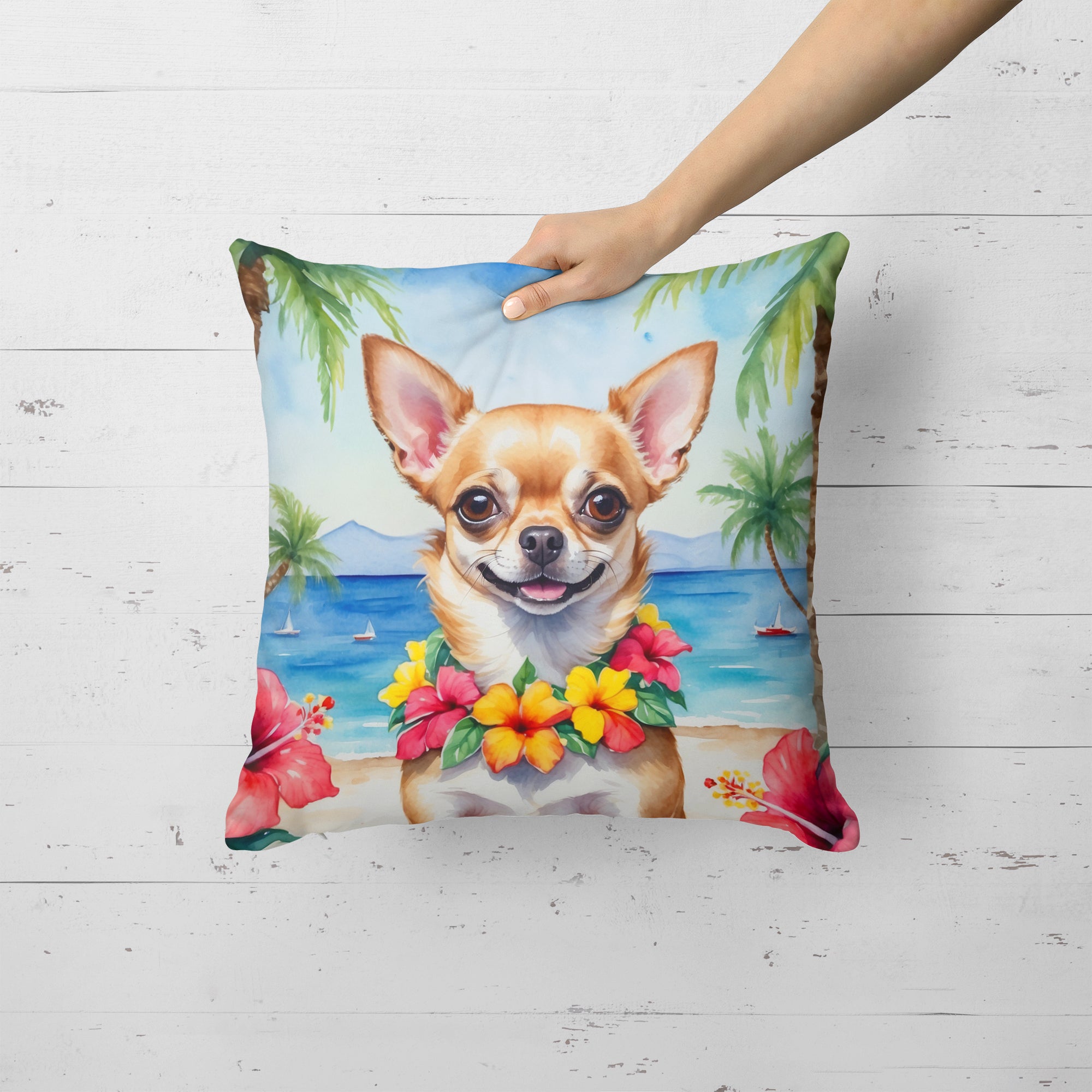 Buy this Chihuahua Luau Throw Pillow