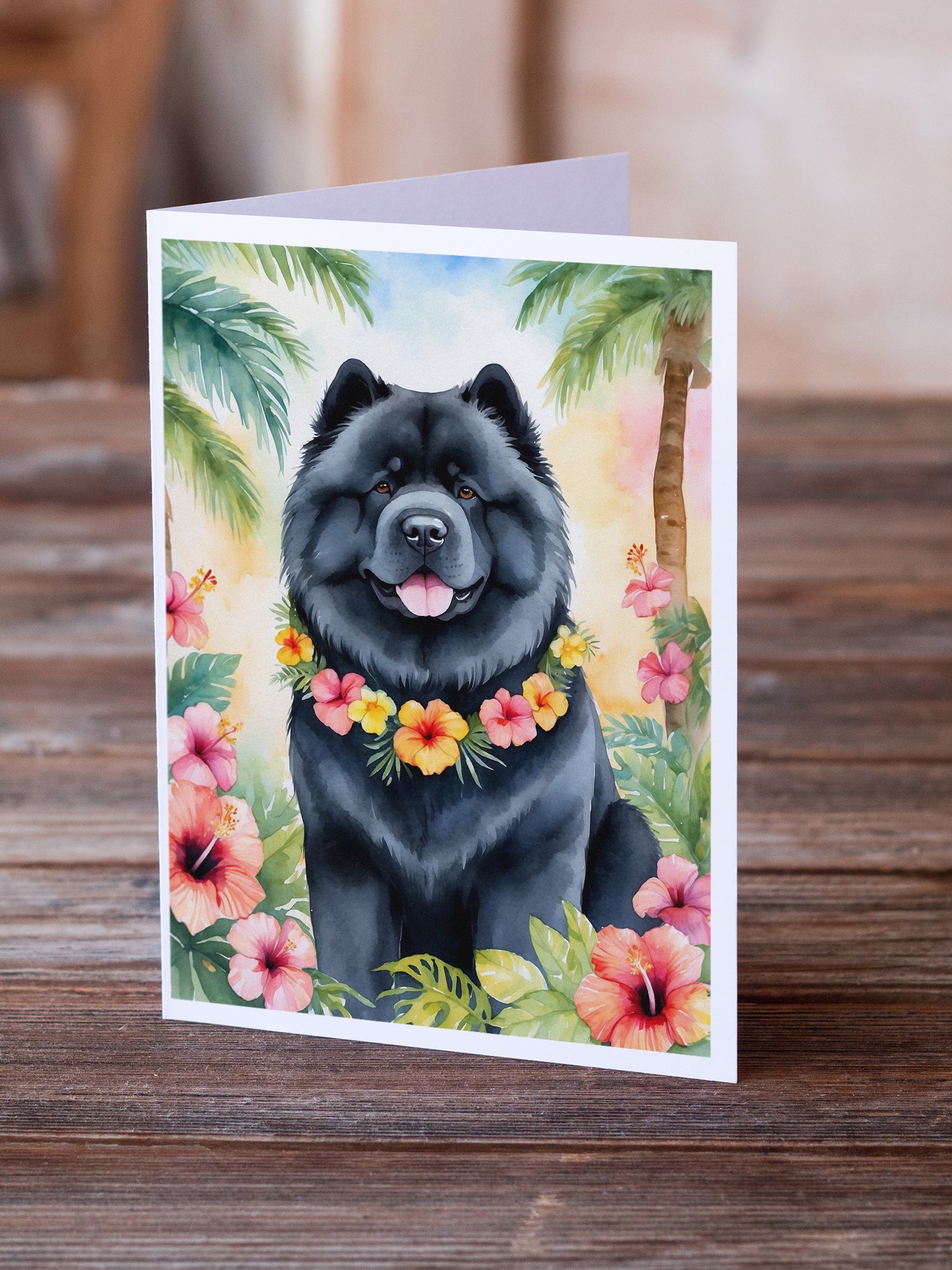 Buy this Chow Chow Luau Greeting Cards Pack of 8
