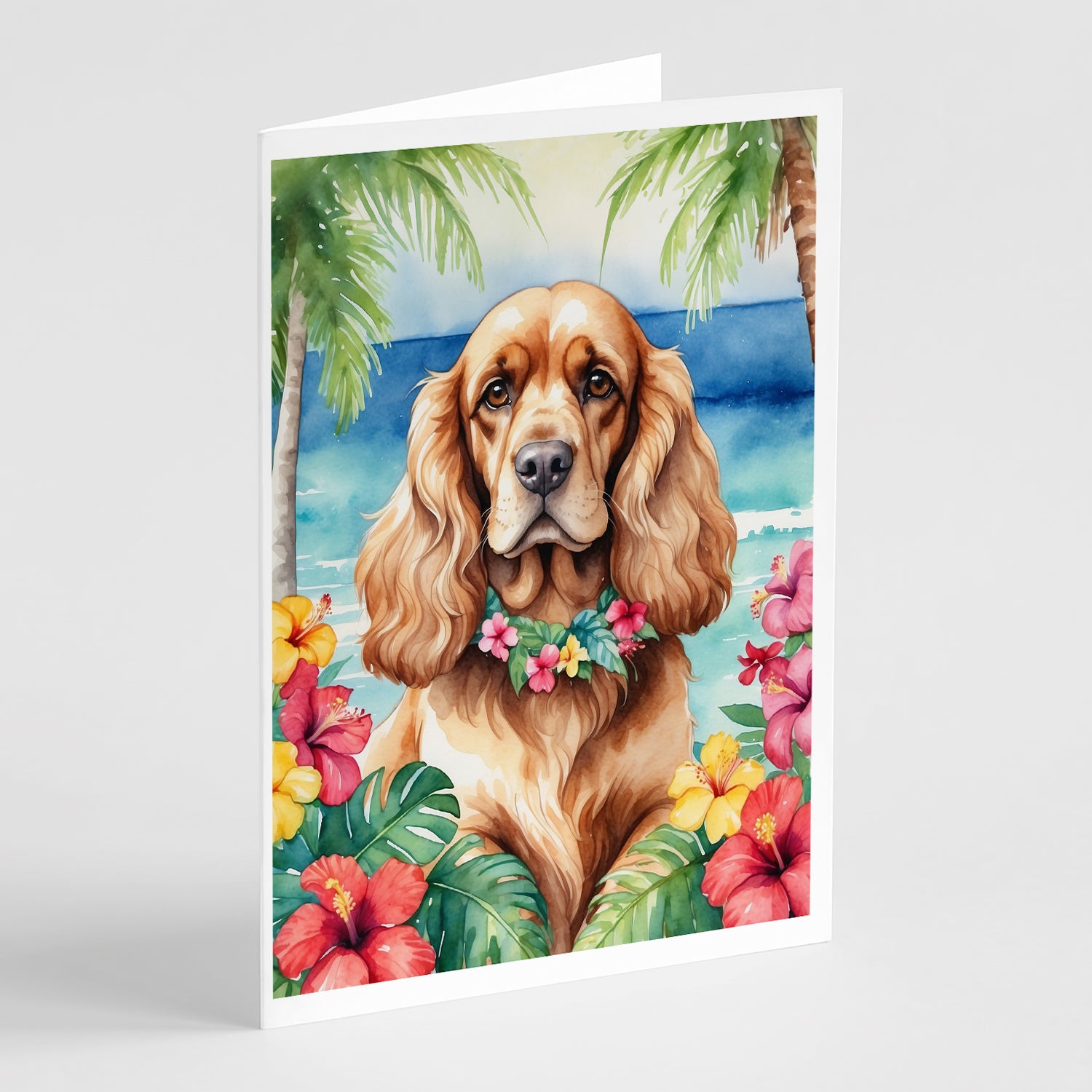 Buy this Cocker Spaniel Luau Greeting Cards Pack of 8